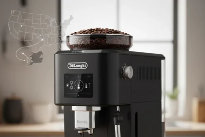 De'Longhi Rivelia Arrives in US With Auto-Tuning That Actually Works — AI-generated illustration