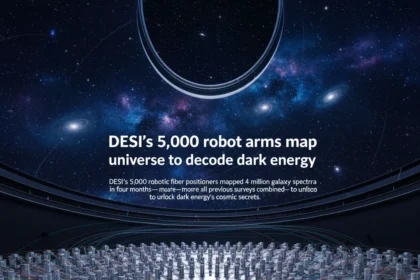 DESI's 5,000 robot arms map universe to decode dark energy — AI-generated illustration