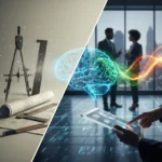 Design career change: craft skills fade, adaptability wins — AI-generated illustration