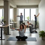 Desk workers need better mobility than Child's pose alone — AI-generated illustration