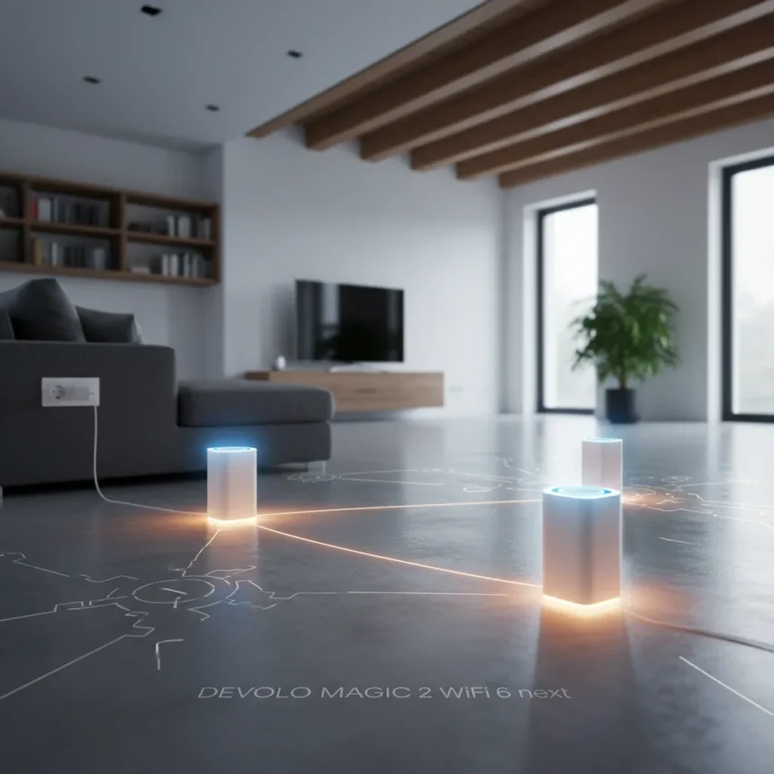 Devolo Magic 2 WiFi 6 next solves deadspots where mesh fails — AI-generated illustration