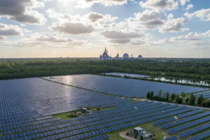 Disney's solar facility now powers 100% of daytime park operations — AI-generated illustration