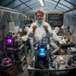 DIY Semiconductor Maker Fabricates RAM in Garden Shed — AI-generated illustration