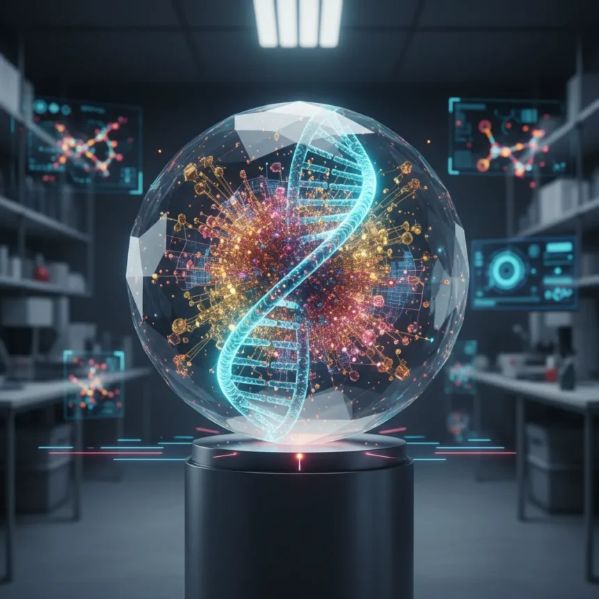 DNA and silicon fusion creates ultra-low-power memory breakthrough — AI-generated illustration