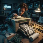 Tech Enthusiast Runs Doom on 40-Year-Old Printer — AI-generated illustration
