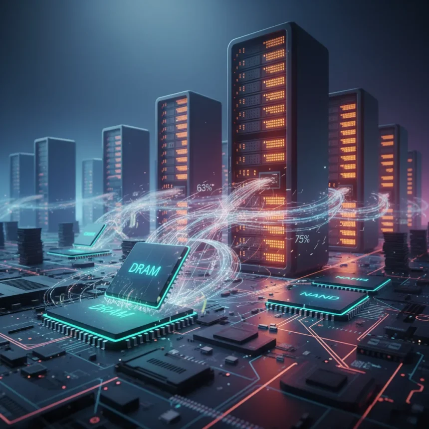 DRAM prices set to soar 63% in Q2 as AI servers starve supply — AI-generated illustration