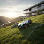 Dreame A3 AWD Pro tackles slopes most robot mowers can't handle — AI-generated illustration