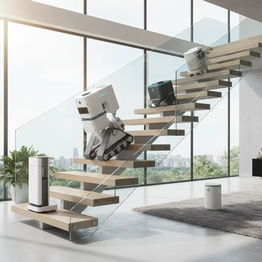 Dreame L60 Series robot vacuums climb stairs, tackle multi-story homes — AI-generated illustration