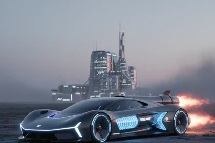 Dreame's rocket-powered EV hypercar concept defies logic — AI-generated illustration