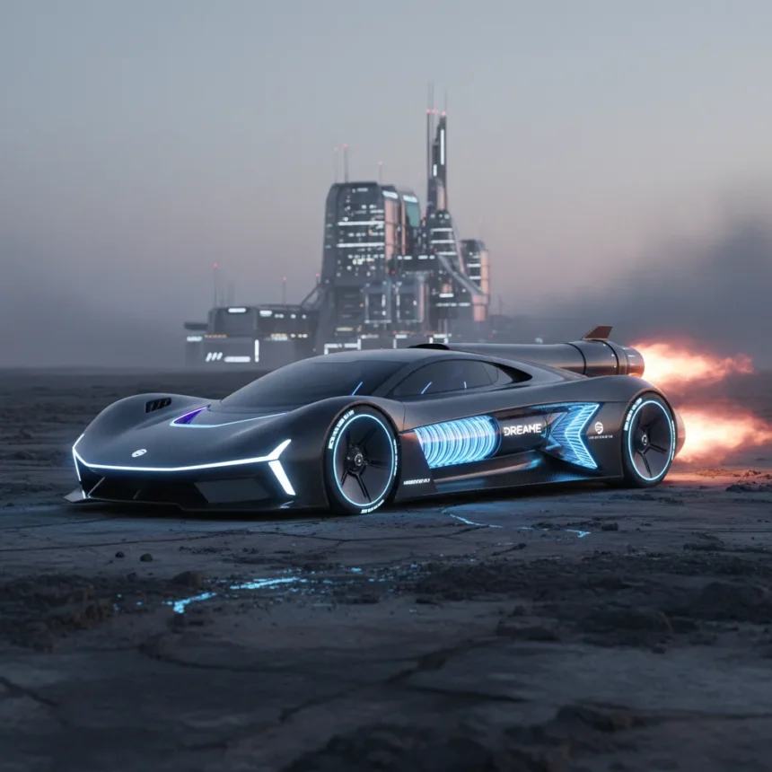Dreame's rocket-powered EV hypercar concept defies logic — AI-generated illustration