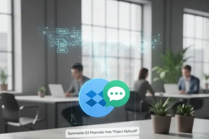 Dropbox inside ChatGPT transforms how you access and organize files — AI-generated illustration