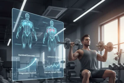 Dumbbell upper body moves beat push-ups for real strength gains — AI-generated illustration