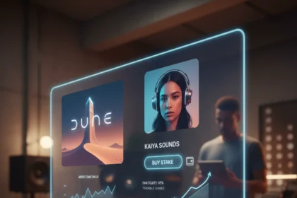 Dune music streaming platform challenges Spotify's artist income model — AI-generated illustration