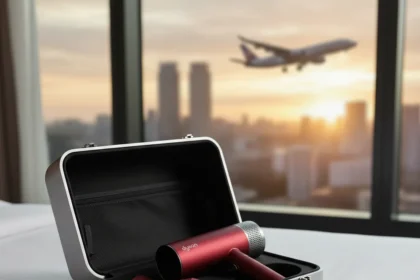 Dyson Supersonic Travel Redefines Premium Portable Hair Drying — AI-generated illustration