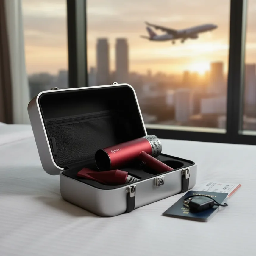 Dyson Supersonic Travel Redefines Premium Portable Hair Drying — AI-generated illustration