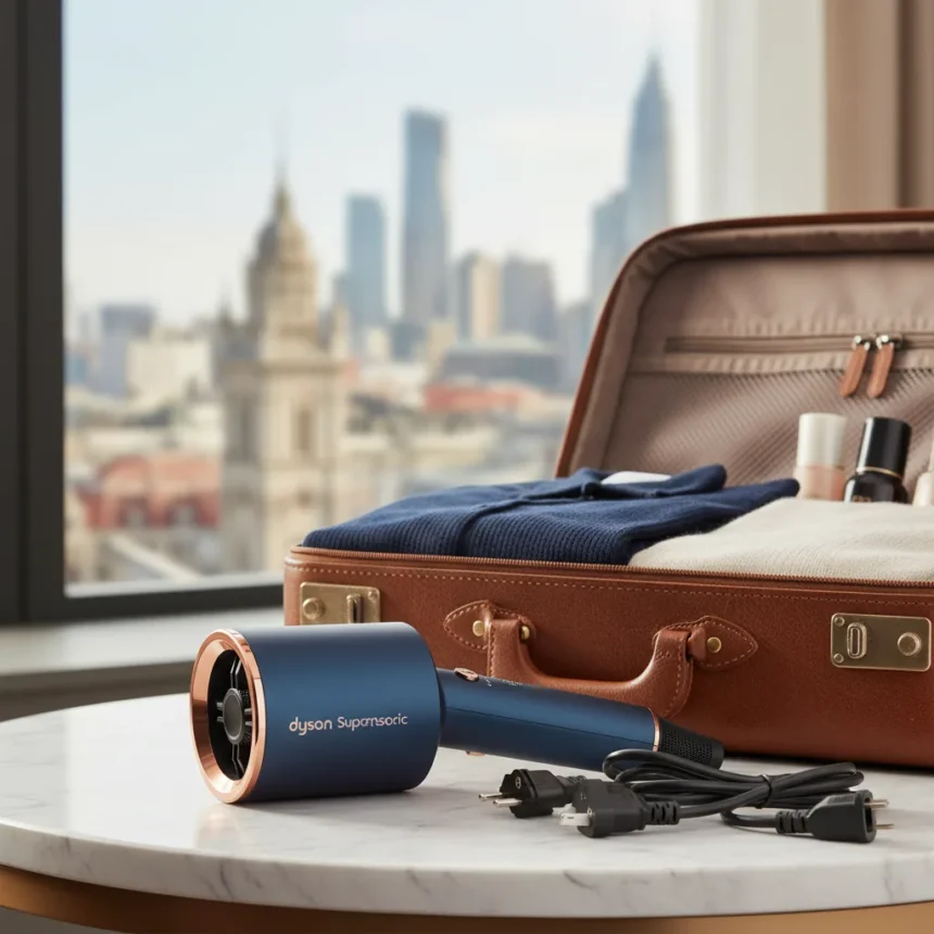 Dyson Supersonic Travel Edition Finally Gets Universal Voltage — AI-generated illustration
