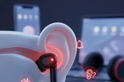Earbud hearing damage: 3 warning signs you're ignoring — AI-generated illustration