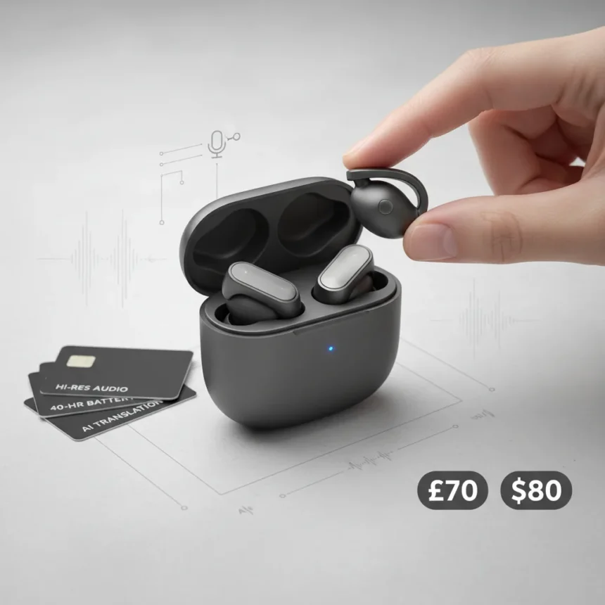 EarFun Clip 2 open earbuds pack hi-res audio and 40-hour battery — AI-generated illustration
