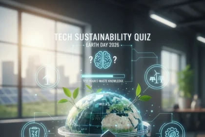 Tech sustainability quiz tests your e-waste knowledge — AI-generated illustration