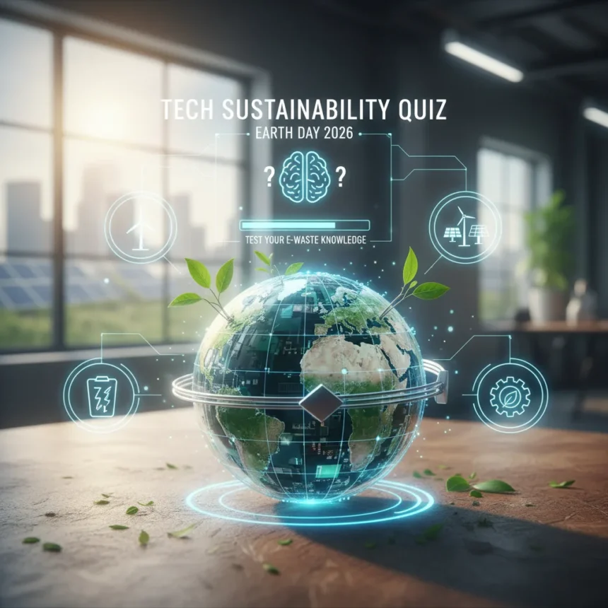 Tech sustainability quiz tests your e-waste knowledge — AI-generated illustration