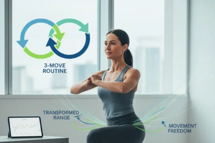 Elite hip mobility: The 3-move routine that transforms range — AI-generated illustration