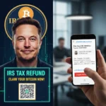 Elon Musk tax refund scam exploits IRS branding for crypto theft — AI-generated illustration