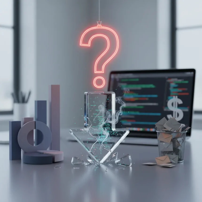 Email ROI tracking gap reveals why businesses waste marketing budgets — AI-generated illustration