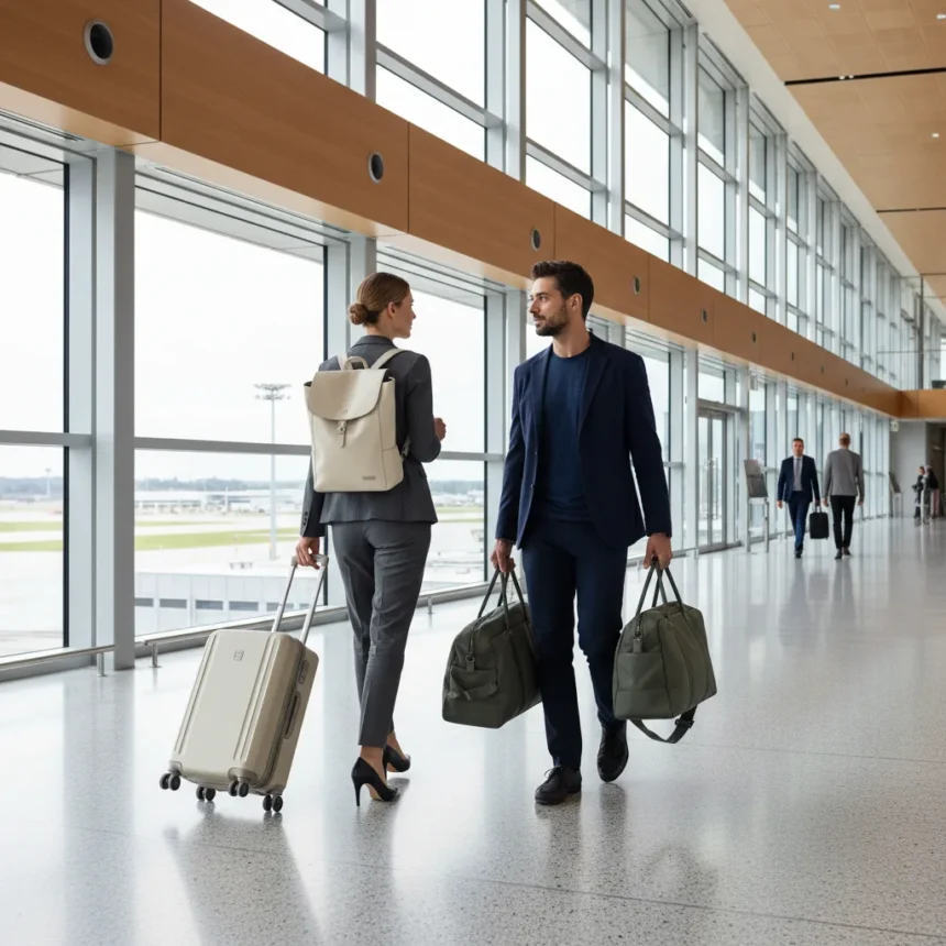 Émigré travel apparel and luggage blend style with function