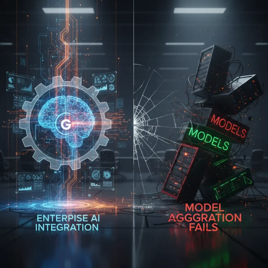 Enterprise AI integration beats model aggregation — AI-generated illustration