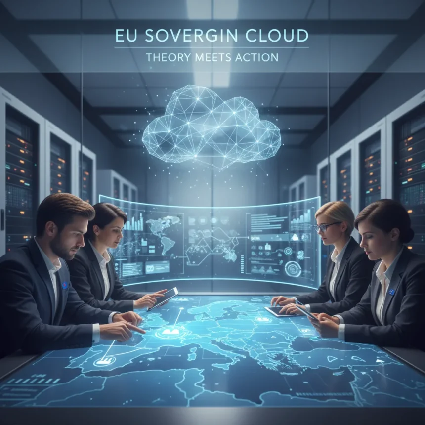 EU sovereign cloud strategy: theory meets action — AI-generated illustration