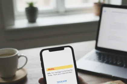 Fake DHL phishing campaign succeeds by feeling ordinary — AI-generated illustration