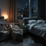 Why You Fall Asleep on the Couch but Not in Bed — AI-generated illustration