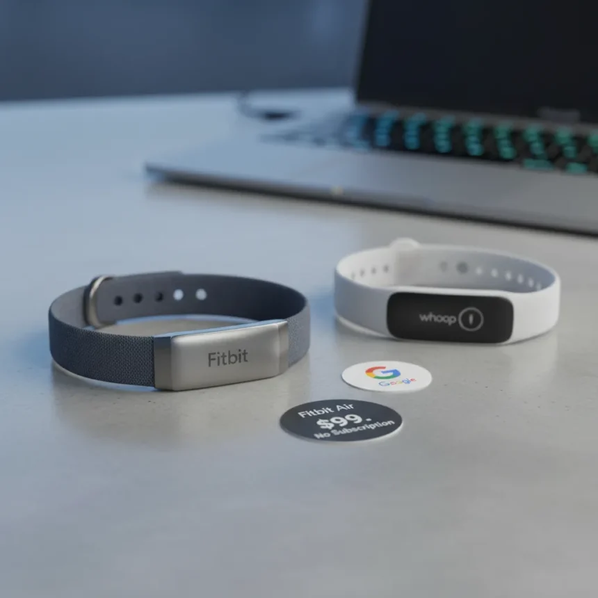 Fitbit Air leaks reveal Google's $99 Whoop killer — AI-generated illustration
