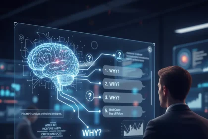 Using 5 Whys AI prompt to uncover professional blind spots — AI-generated illustration