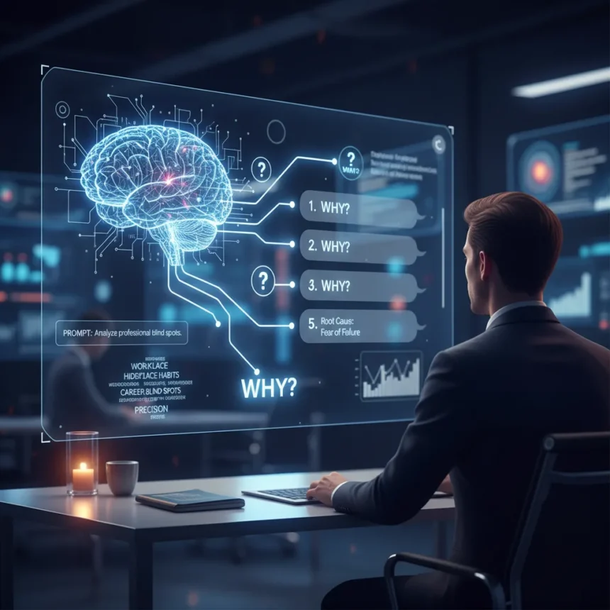 Using 5 Whys AI prompt to uncover professional blind spots — AI-generated illustration