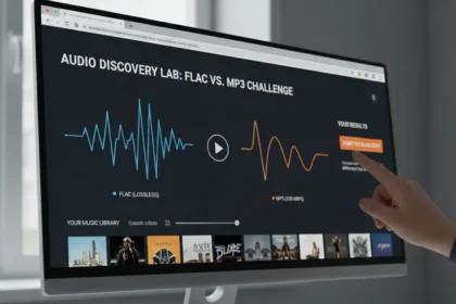 FLAC vs MP3: A Free Browser Tool Tests Your Hearing — AI-generated illustration