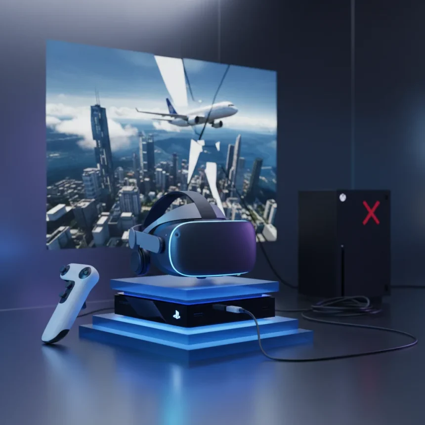 Microsoft Flight Simulator 2024 PS VR2 Update Leaves Xbox Players Behind — AI-generated illustration
