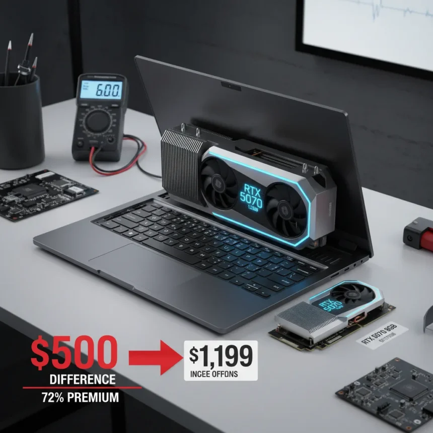 Framework RTX 5070 12GB costs $1,199—a brutal 72% premium — AI-generated illustration