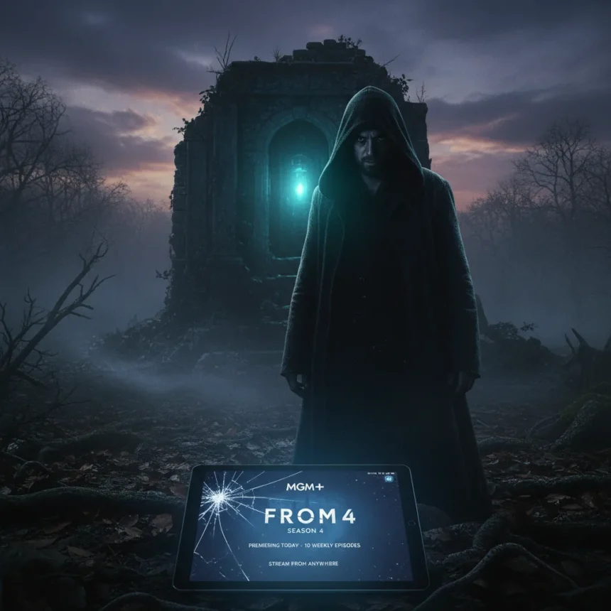 From season 4 premieres today on MGM+ with weekly horror — AI-generated illustration