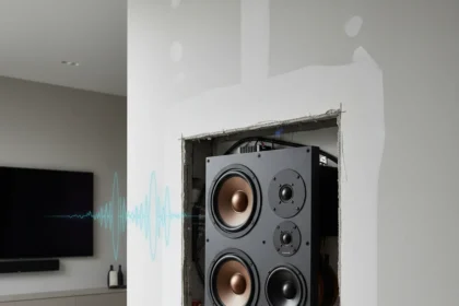 Fyne Audio's new home theater speakers prioritize sound over looks — AI-generated illustration