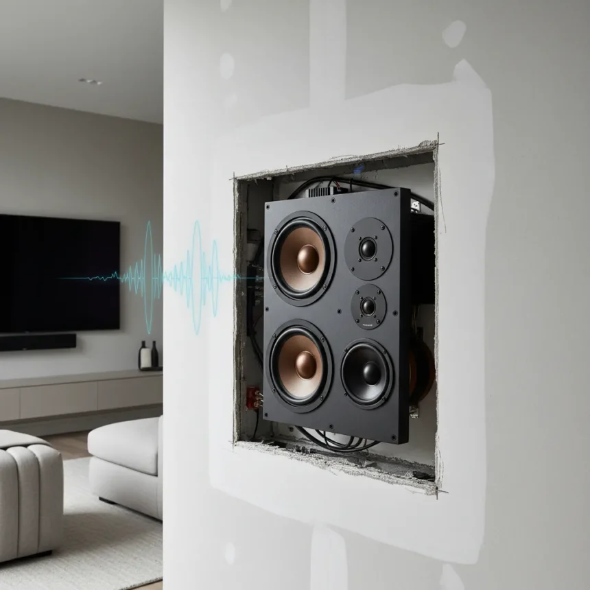 Fyne Audio's new home theater speakers prioritize sound over looks — AI-generated illustration