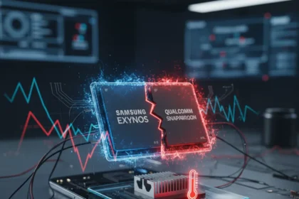 Galaxy S26 FE benchmark leak exposes thermal throttling reality — AI-generated illustration