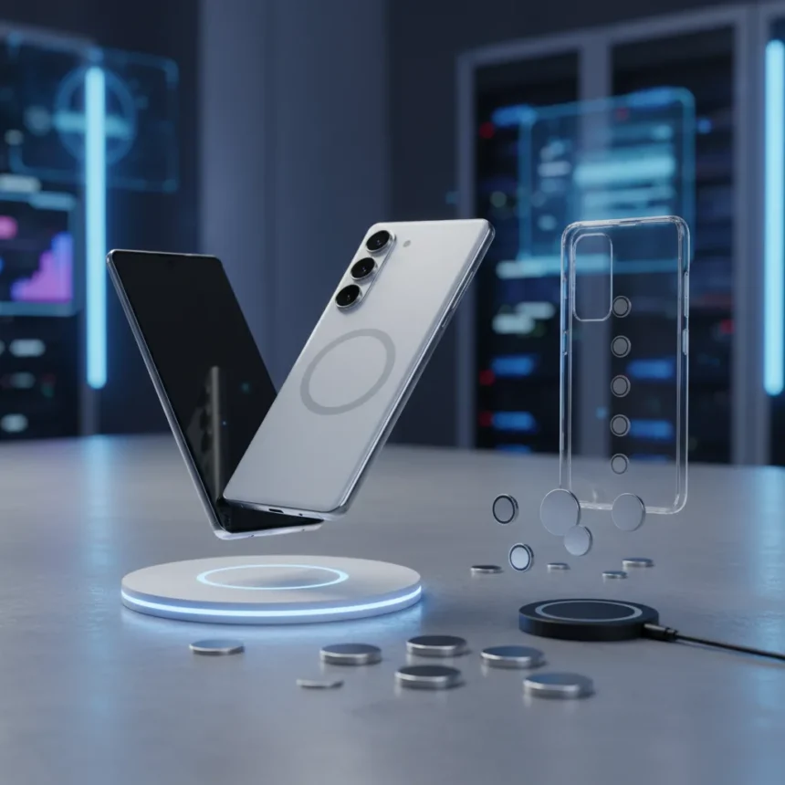 Samsung Galaxy Z Fold 8 Qi2 magnetic charging: what we know — AI-generated illustration