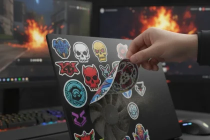 Gaming laptop overheating? Check your decorative stickers first — AI-generated illustration