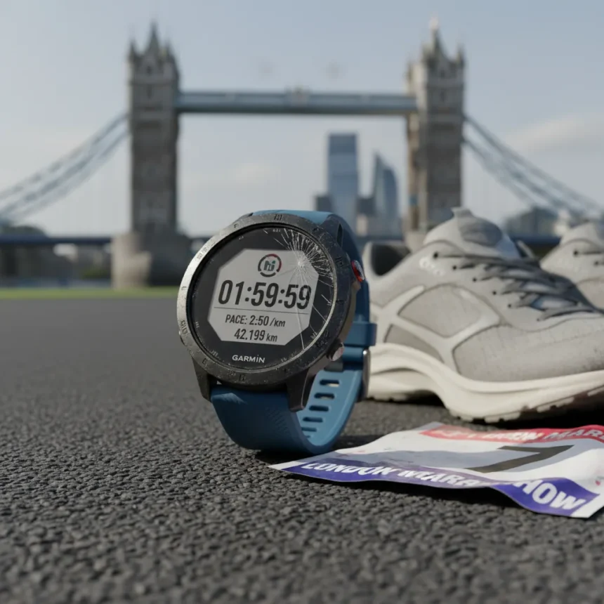 Garmin watch that broke the two-hour marathon barrier is surprisingly cheap — AI-generated illustration