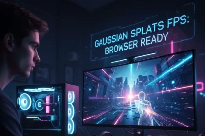 Gaussian splats FPS game proves browser 3D rendering is ready — AI-generated illustration