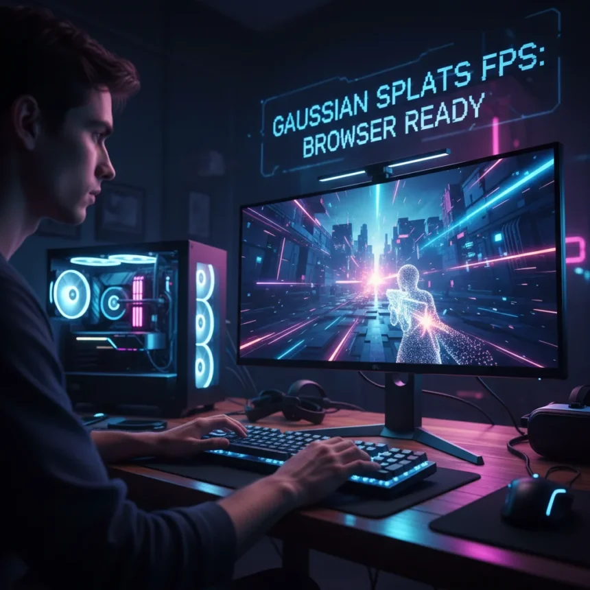 Gaussian splats FPS game proves browser 3D rendering is ready — AI-generated illustration