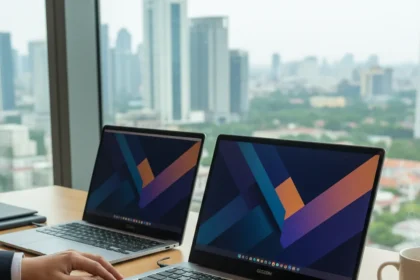 Geekom GeekBook X14 Pro: The Windows Laptop That Challenges MacBook — AI-generated illustration