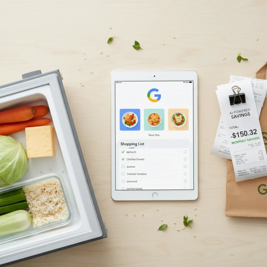 Google Gemini meal planning cuts grocery bills by $150 monthly — AI-generated illustration