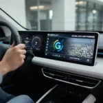 Google Gemini replaces Assistant in Android Auto for 250 million cars — AI-generated illustration